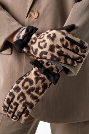Leopard chic gloves - black & beige h5 Picture2